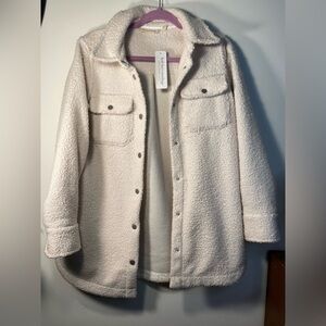 NWT Soft Surroundings|| Oversized Cream Sherpa Jacket w/buttons.2-4